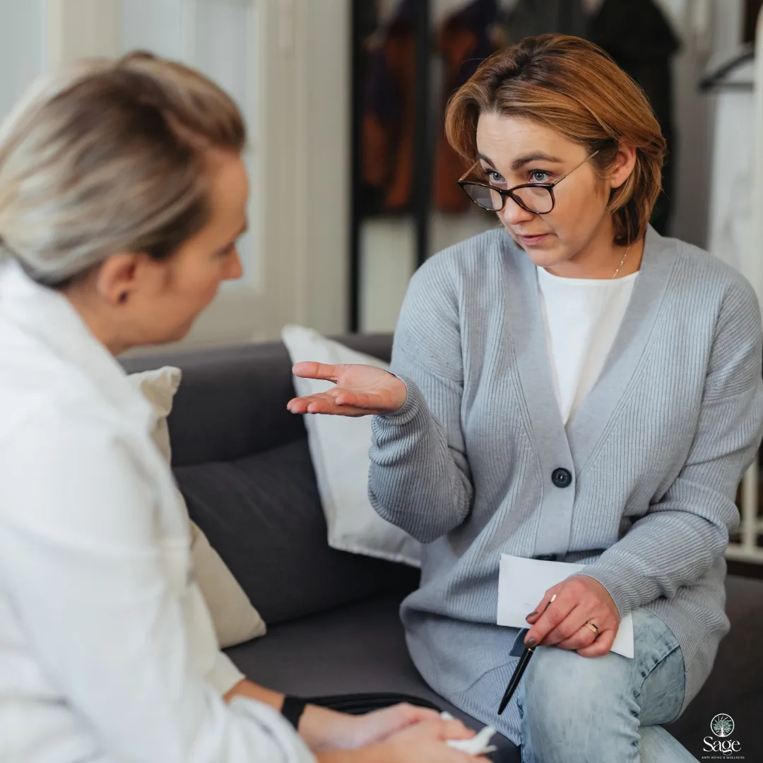 Doctor consulting a patient about hormone replacement therapy